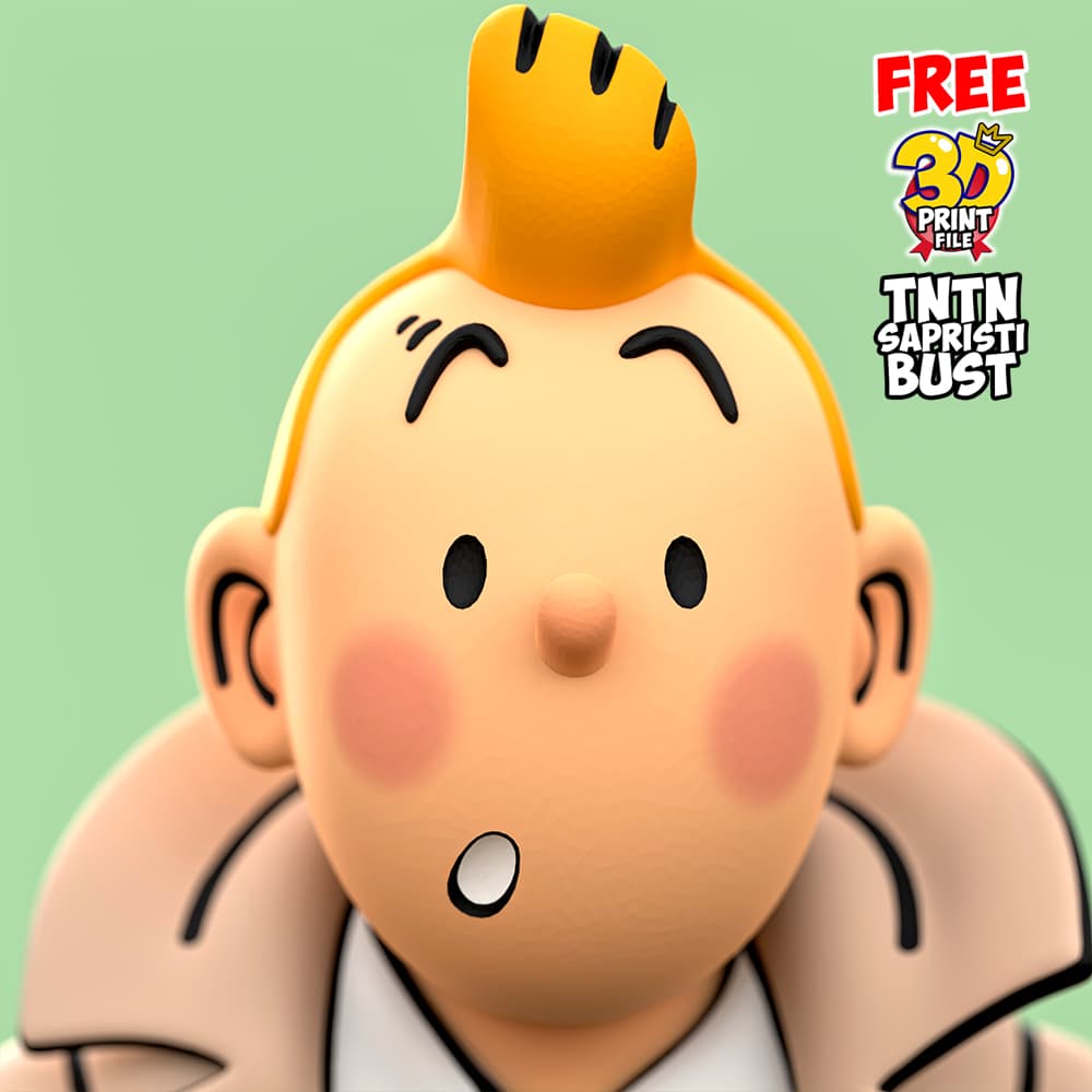 Free TINTIN sapristi bust - 3D print ready