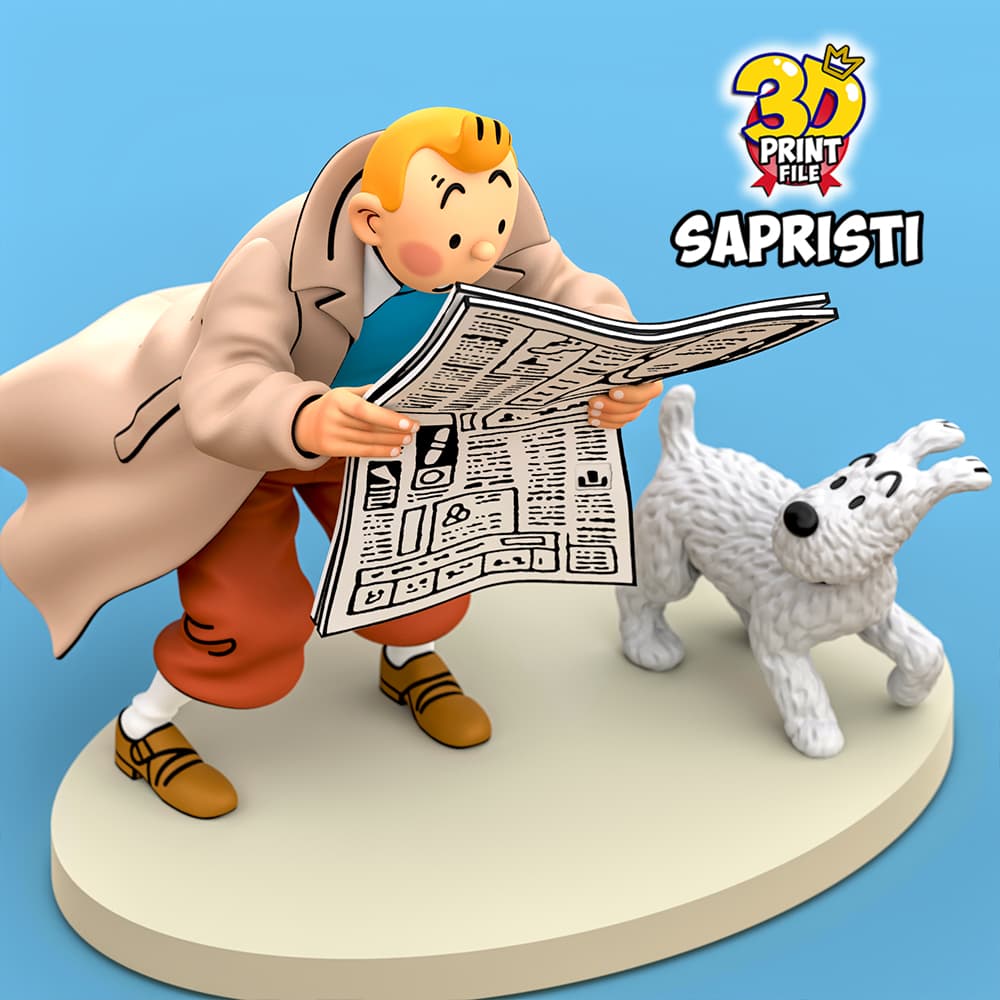 TINTIN & Snowy Sapristi 3d print ready model