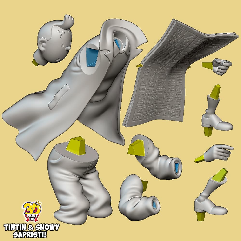 TINTIN & Snowy - “Sapristi!” Classic Street 3D print ready Diorama