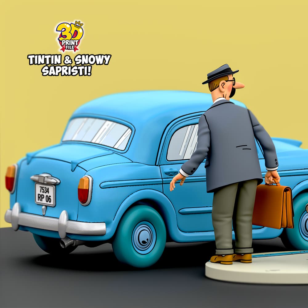 TINTIN & Snowy - “Sapristi!” Classic Street 3D print ready Diorama