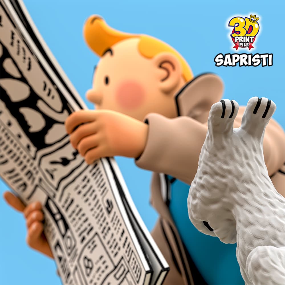 TINTIN & Snowy Sapristi 3d print ready model