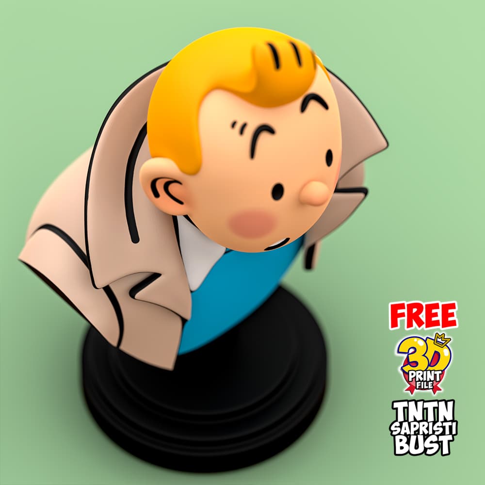 Free TINTIN sapristi bust - 3D print ready