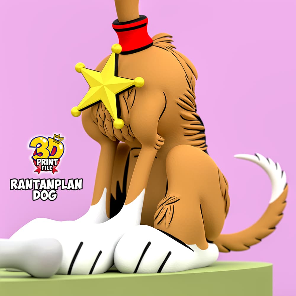 Rantanplan dog 3D printable model - free size