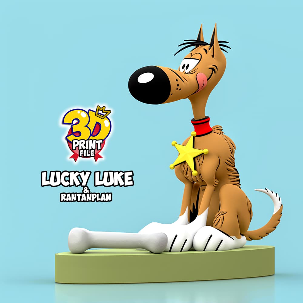 Lucky Luke & Rantanplan 3D Diorama - Free size