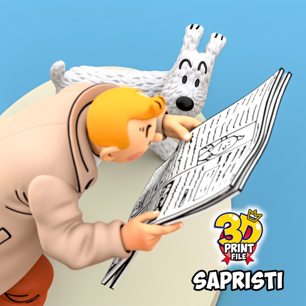 TINTIN & Snowy Sapristi 3d print ready model