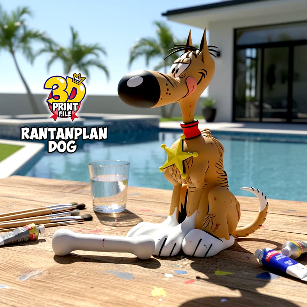 Rantanplan dog 3D printable model - free size