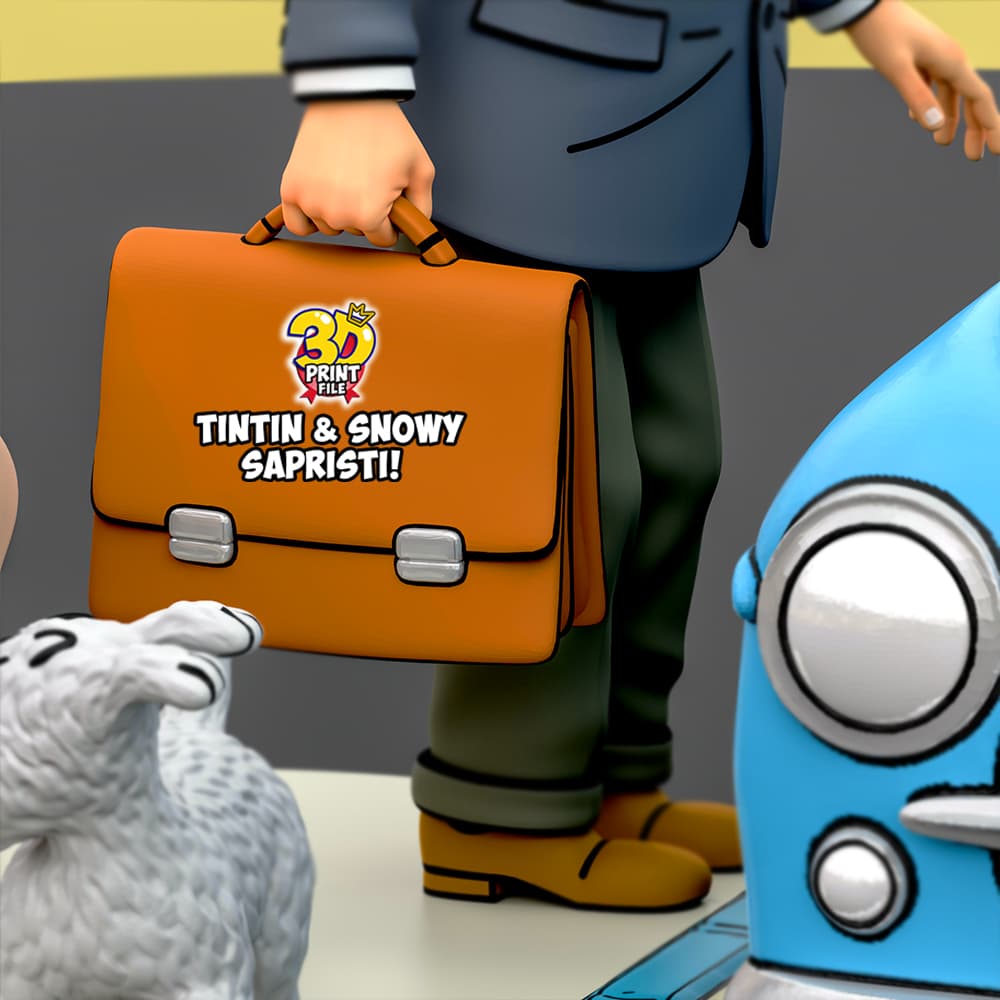 TINTIN & Snowy - “Sapristi!” Classic Street 3D print ready Diorama