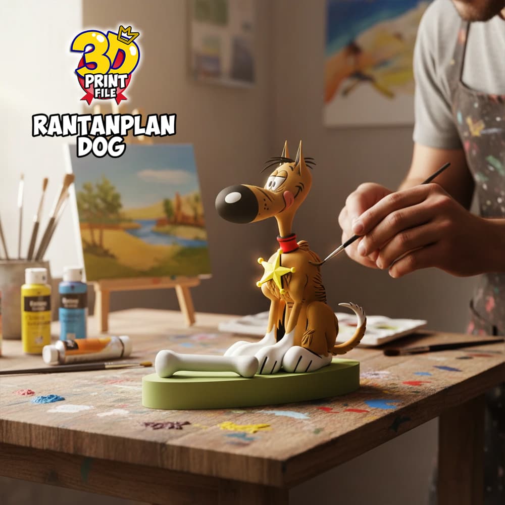Rantanplan dog 3D printable model - free size