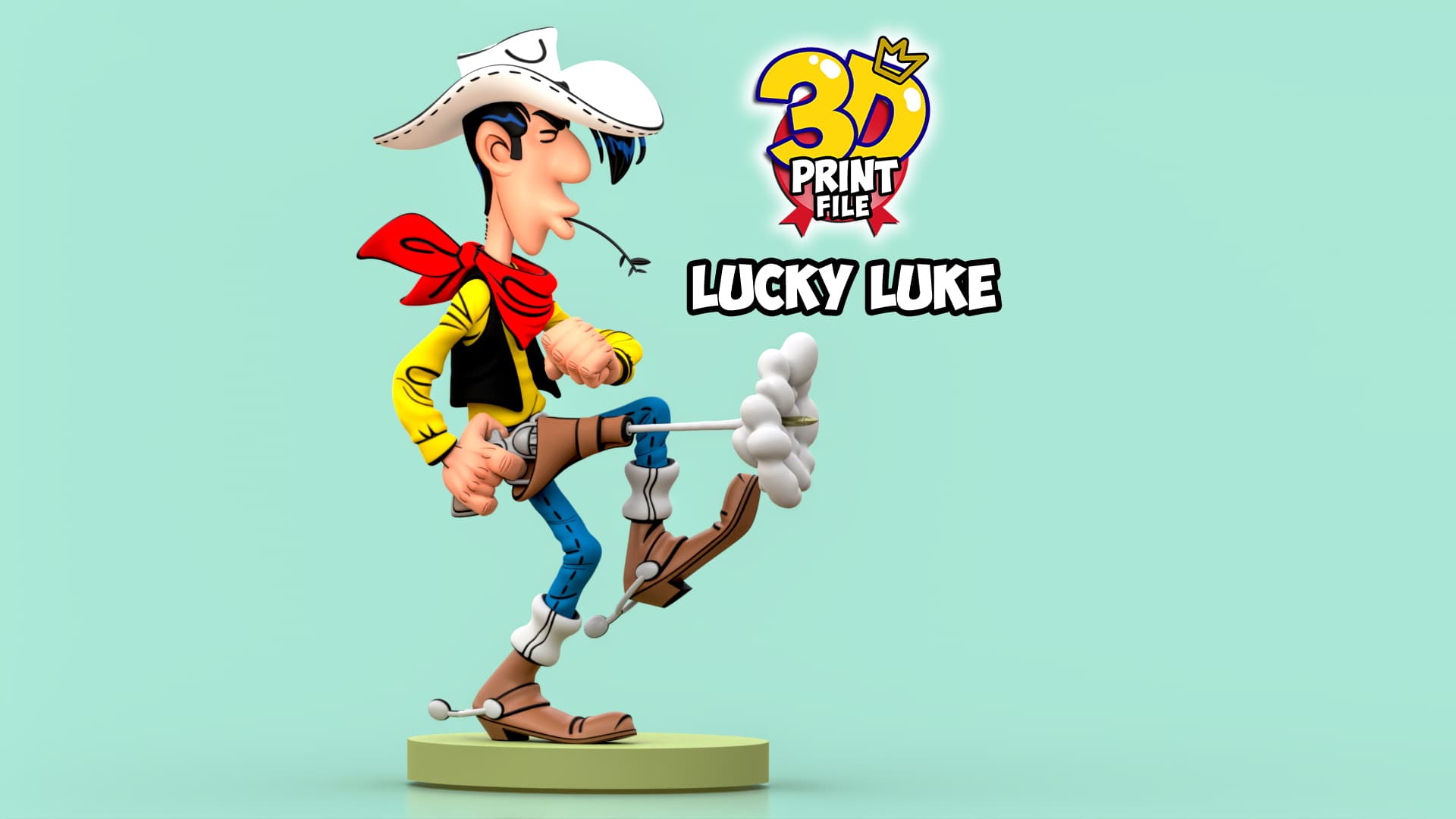 Lucky Luke 3D printable model - free size