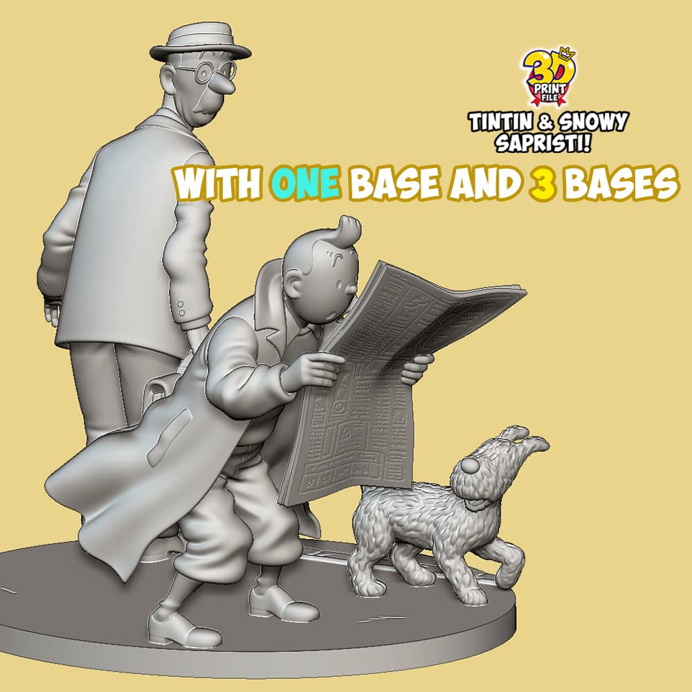 TINTIN & Snowy - “Sapristi!” Classic Street 3D print ready Diorama