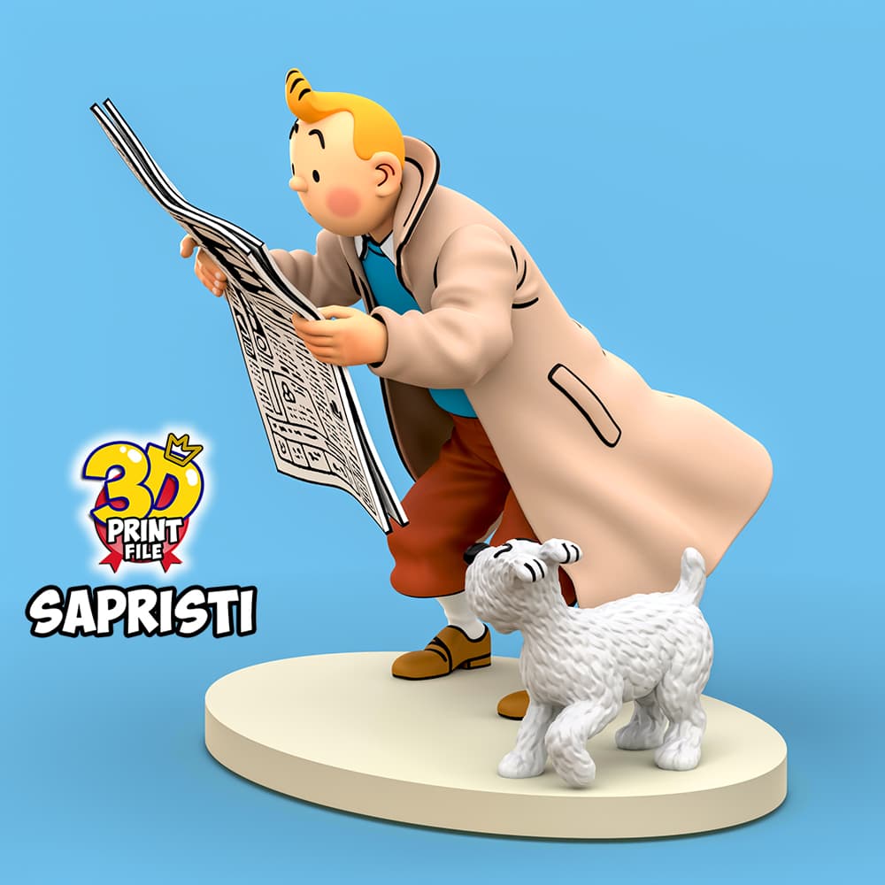 TINTIN & Snowy Sapristi 3d print ready model