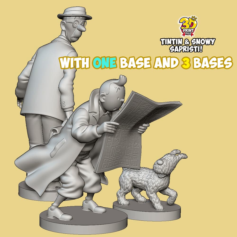 TINTIN & Snowy - “Sapristi!” Classic Street 3D print ready Diorama