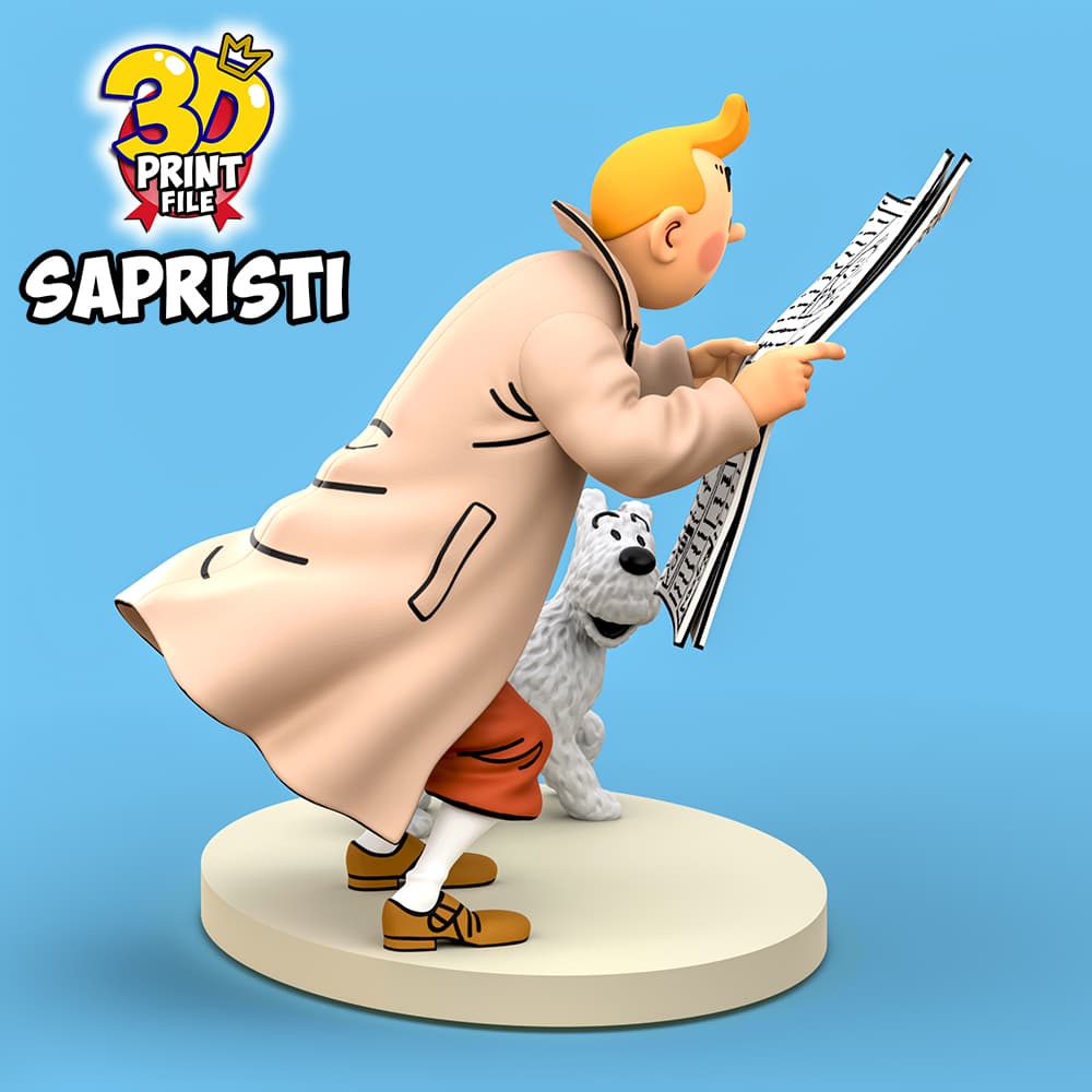 TINTIN & Snowy Sapristi 3d print ready model