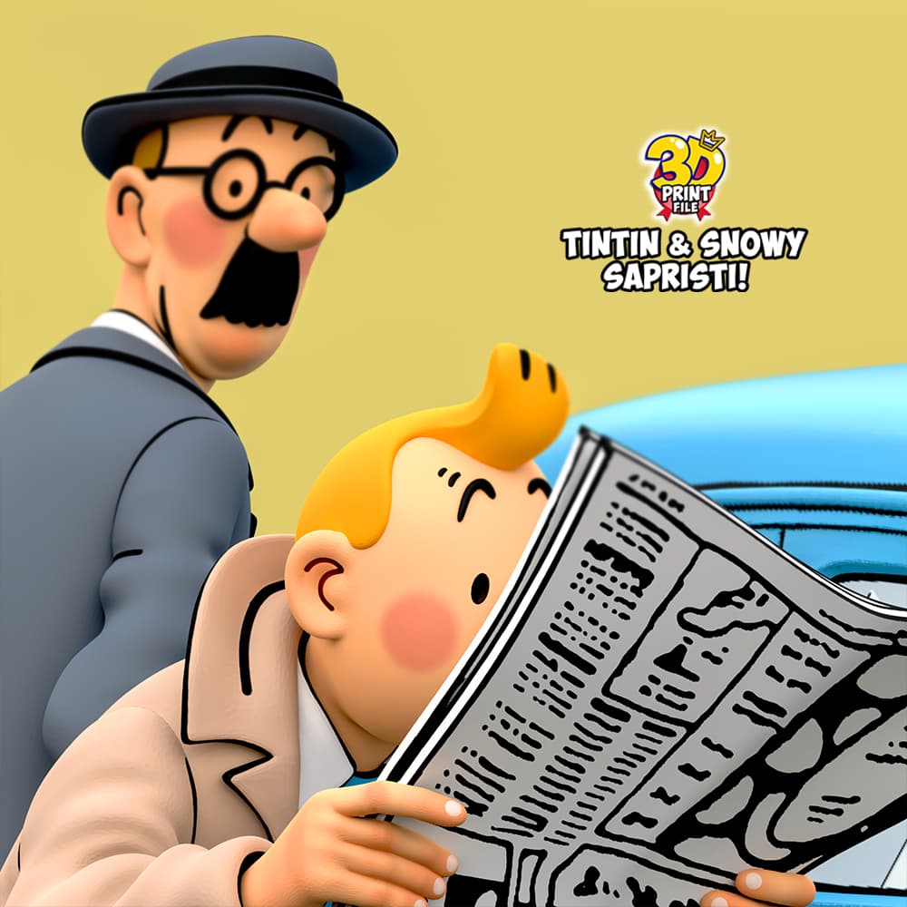 TINTIN & Snowy - “Sapristi!” Classic Street 3D print ready Diorama