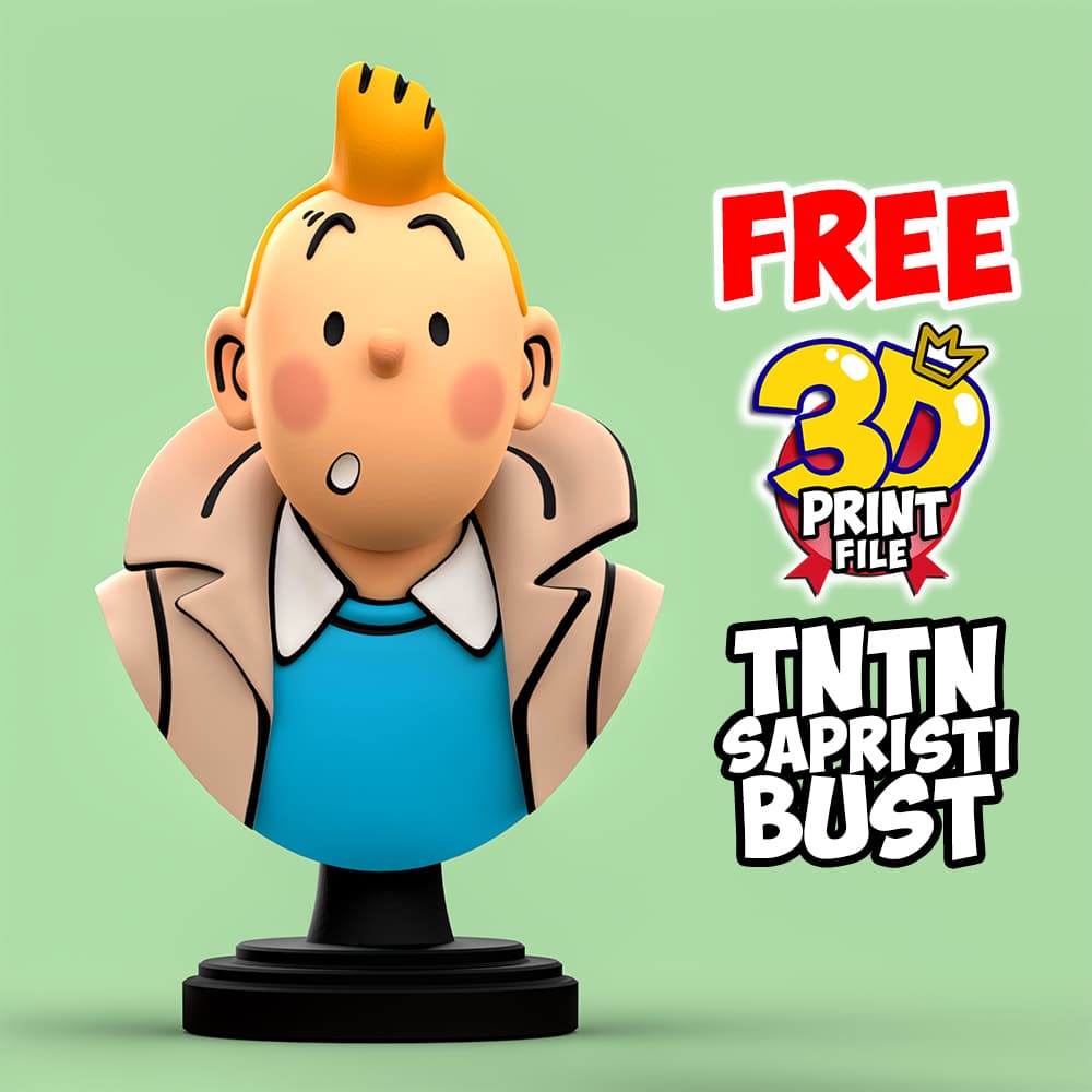 Free TINTIN sapristi bust - 3D print ready