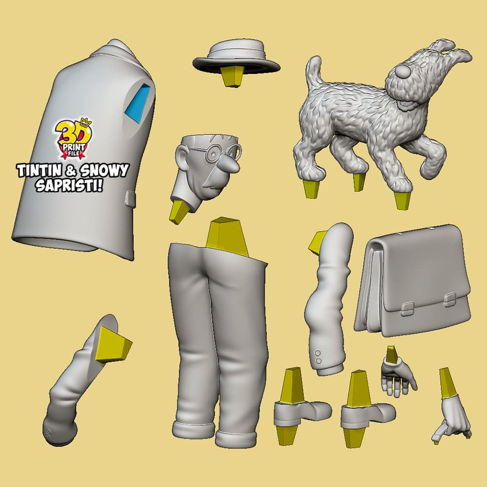 TINTIN & Snowy - “Sapristi!” Classic Street 3D print ready Diorama