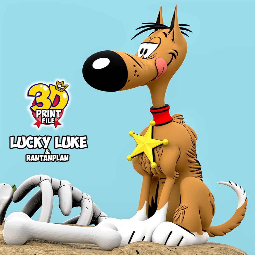 Lucky Luke & Rantanplan 3D Diorama - Free size
