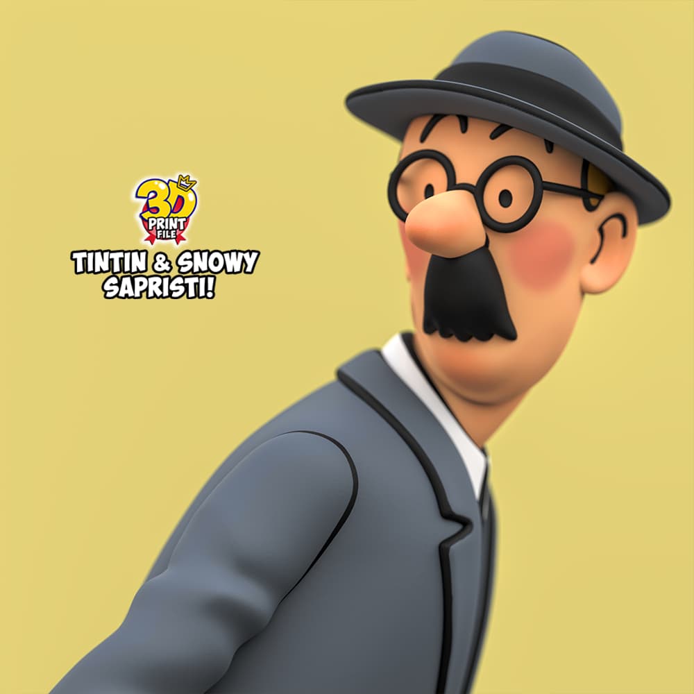 TINTIN & Snowy - “Sapristi!” Classic Street 3D print ready Diorama