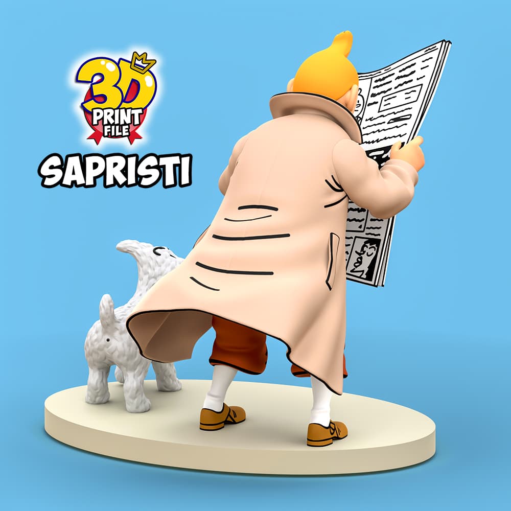 TINTIN & Snowy Sapristi 3d print ready model