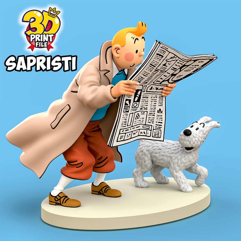 TINTIN & Snowy Sapristi 3d print ready model