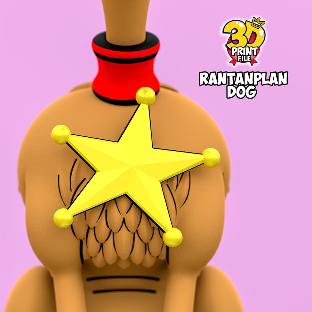 Rantanplan dog 3D printable model - free size