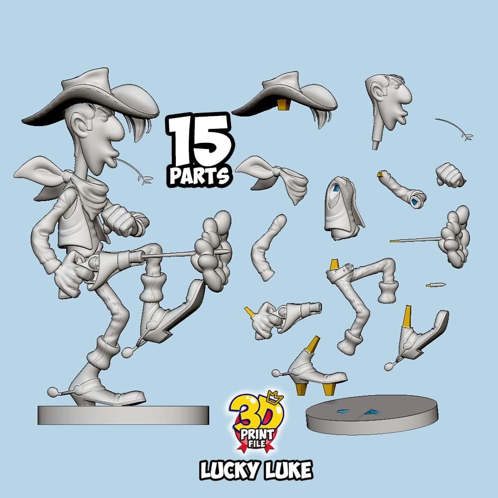 Lucky Luke 3D printable model - free size