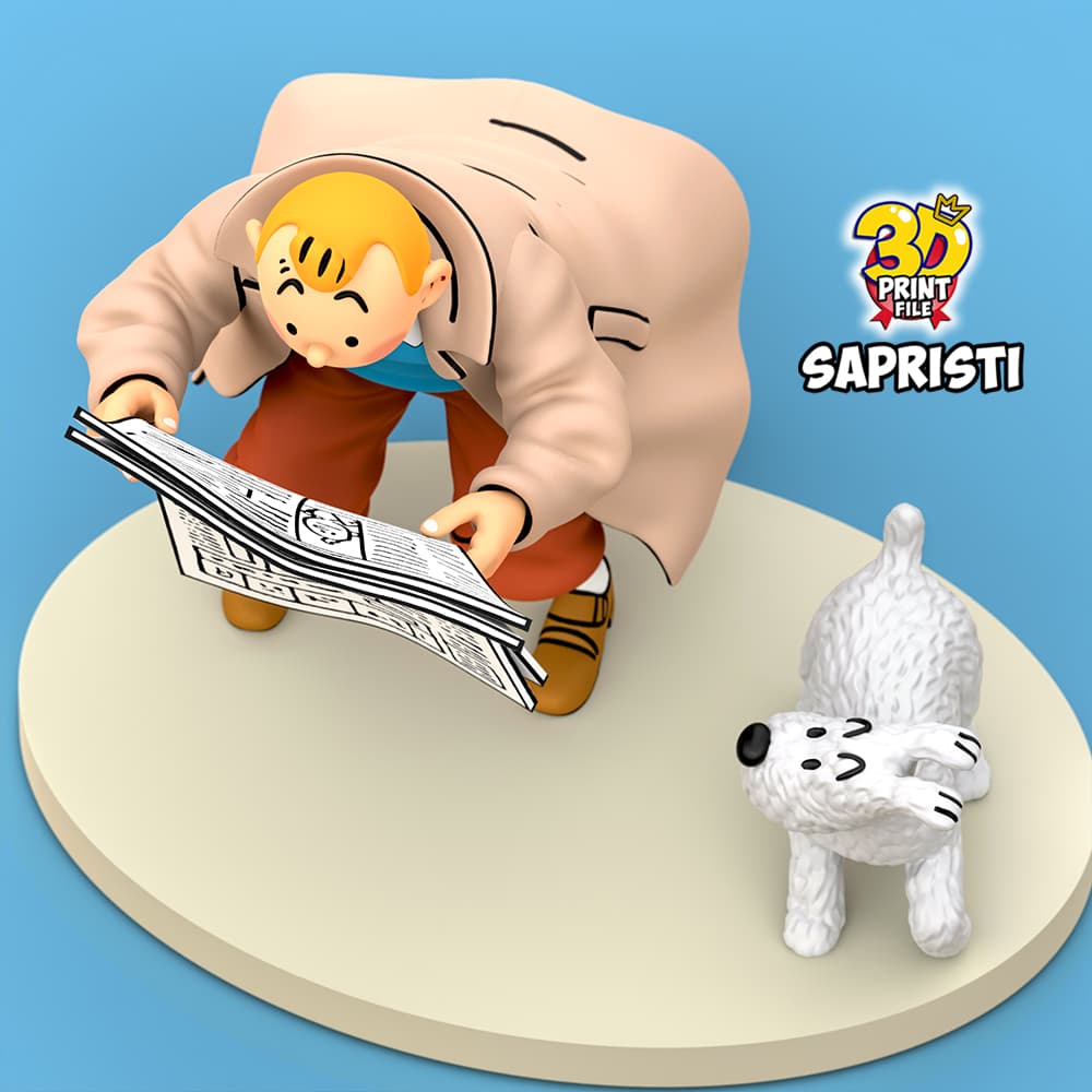 TINTIN & Snowy Sapristi 3d print ready model