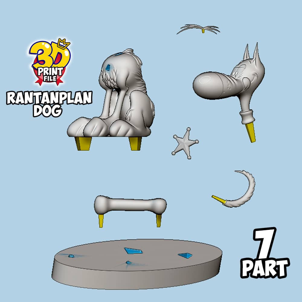 Rantanplan dog 3D printable model - free size