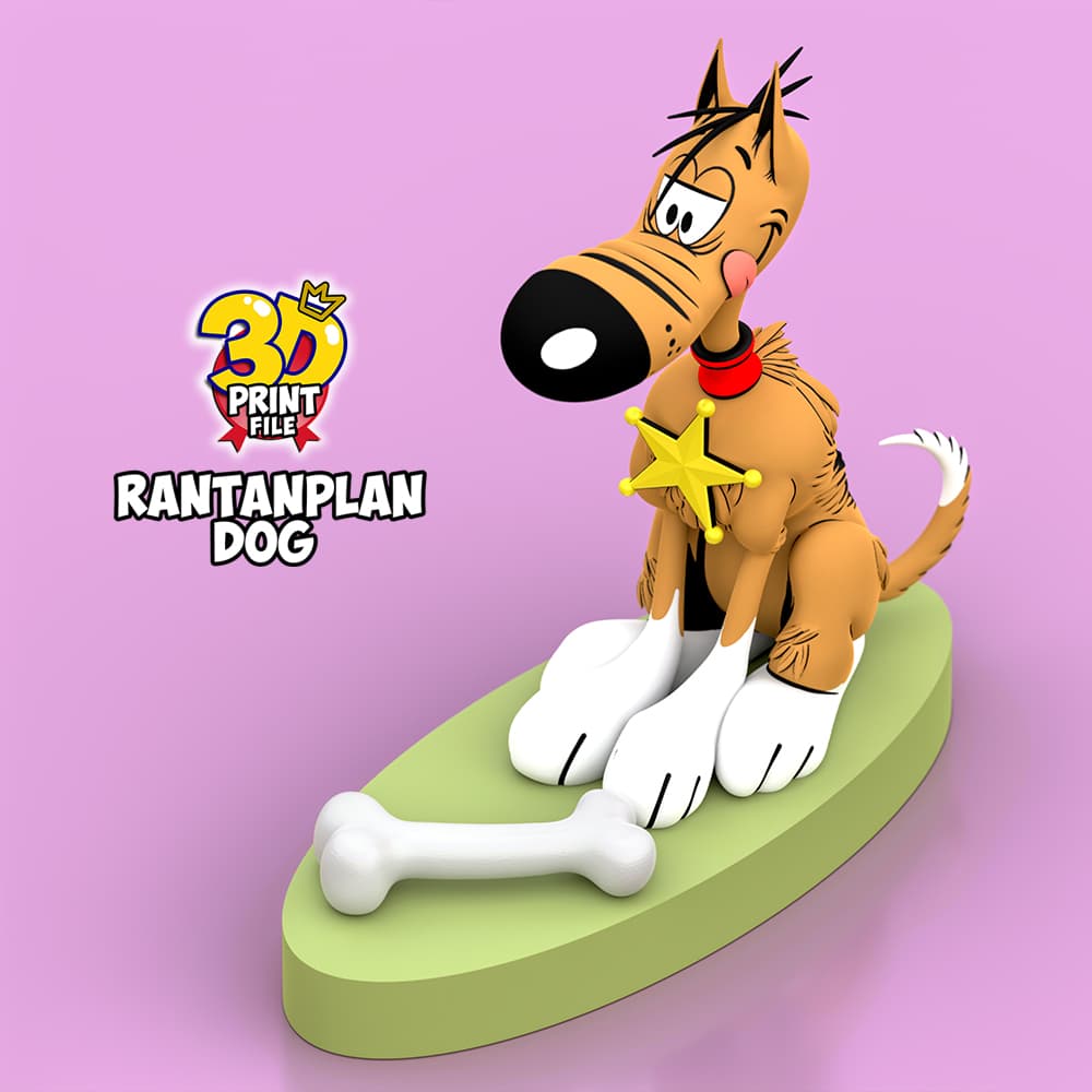 Rantanplan dog 3D printable model - free size