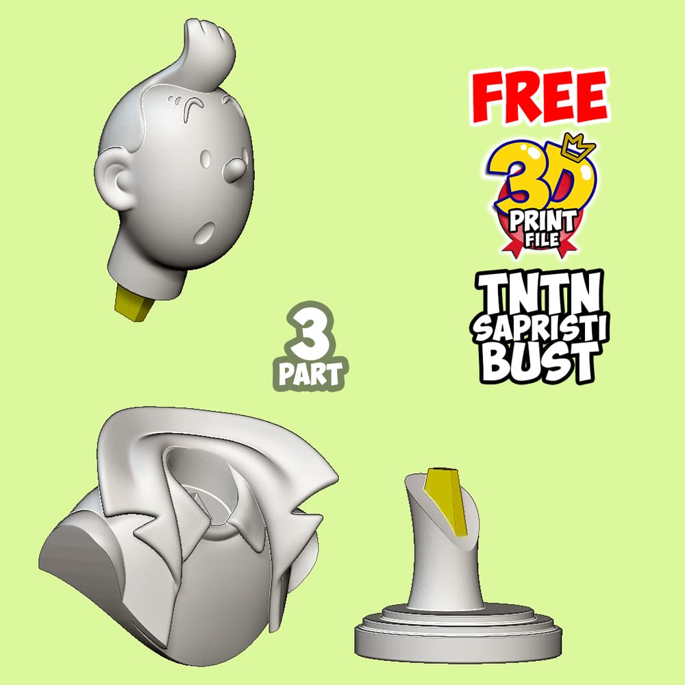 Free TINTIN sapristi bust - 3D print ready