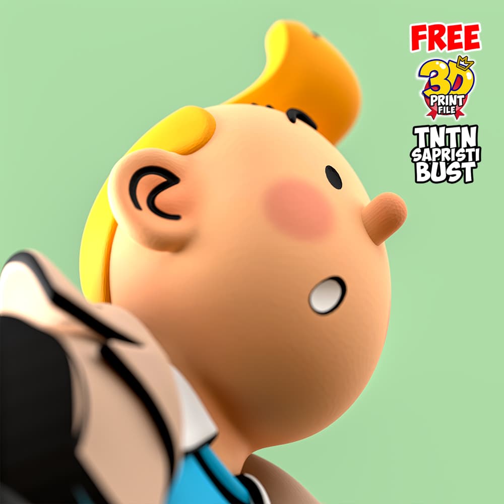 Free TINTIN sapristi bust - 3D print ready