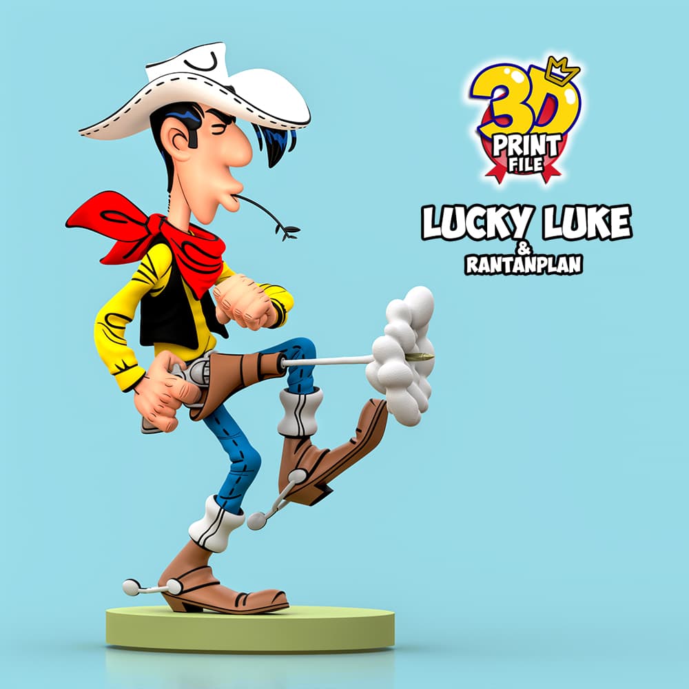Lucky Luke & Rantanplan 3D Diorama - Free size