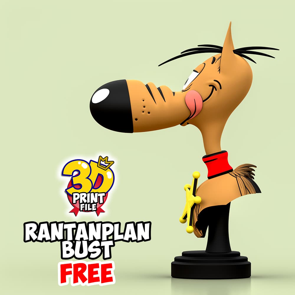Rantanplan dog-Stylized 3D Printable FREE Bust
