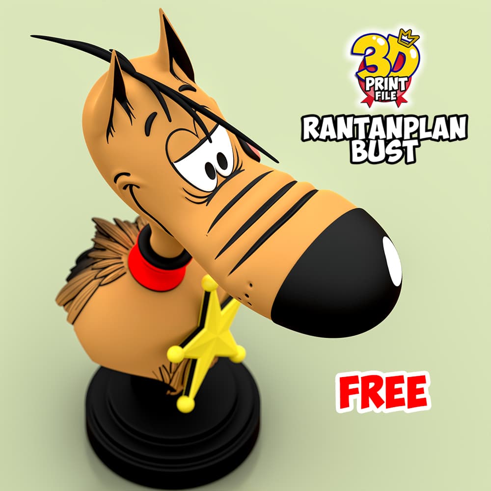 Rantanplan dog-Stylized 3D Printable FREE Bust