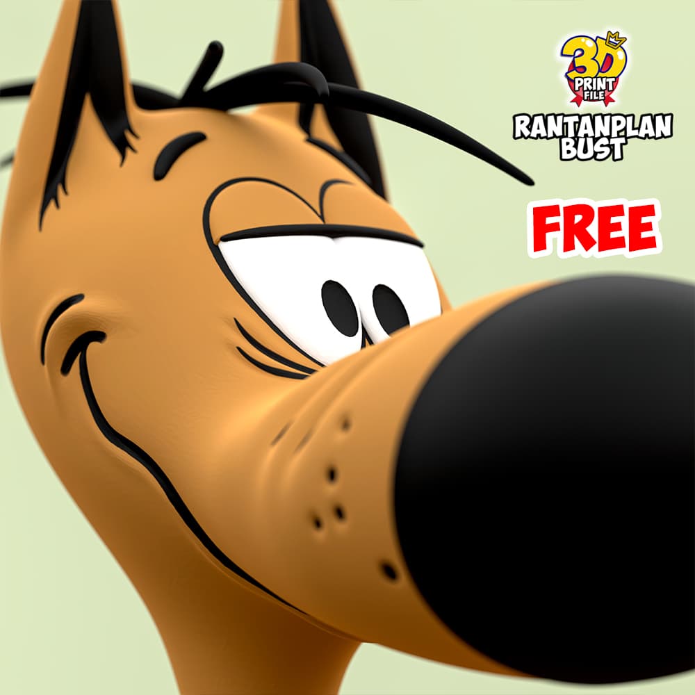 Rantanplan dog-Stylized 3D Printable FREE Bust