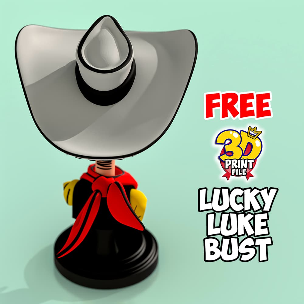 Lucky Luke – Stylized 3D Printable FREE Bust