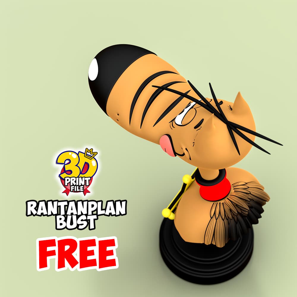 Rantanplan dog-Stylized 3D Printable FREE Bust