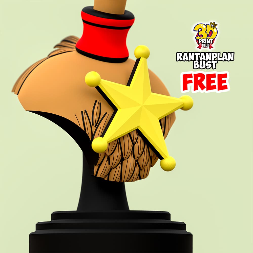 Rantanplan dog-Stylized 3D Printable FREE Bust