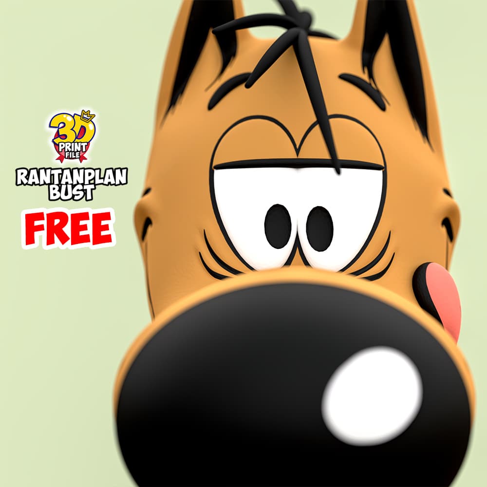 Rantanplan dog-Stylized 3D Printable FREE Bust