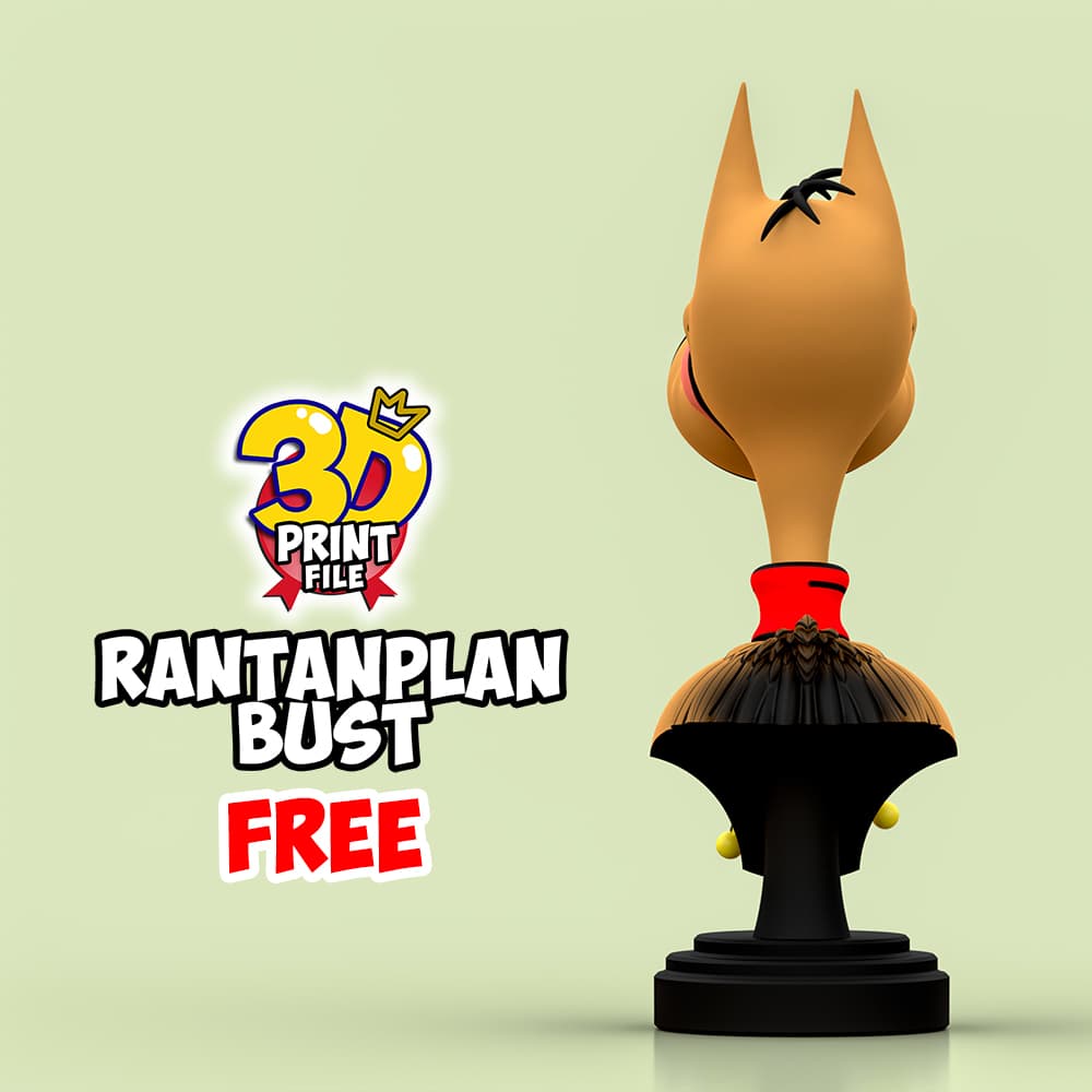 Rantanplan dog-Stylized 3D Printable FREE Bust