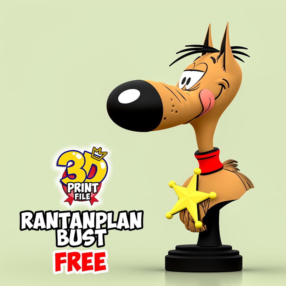 Rantanplan dog-Stylized 3D Printable FREE Bust