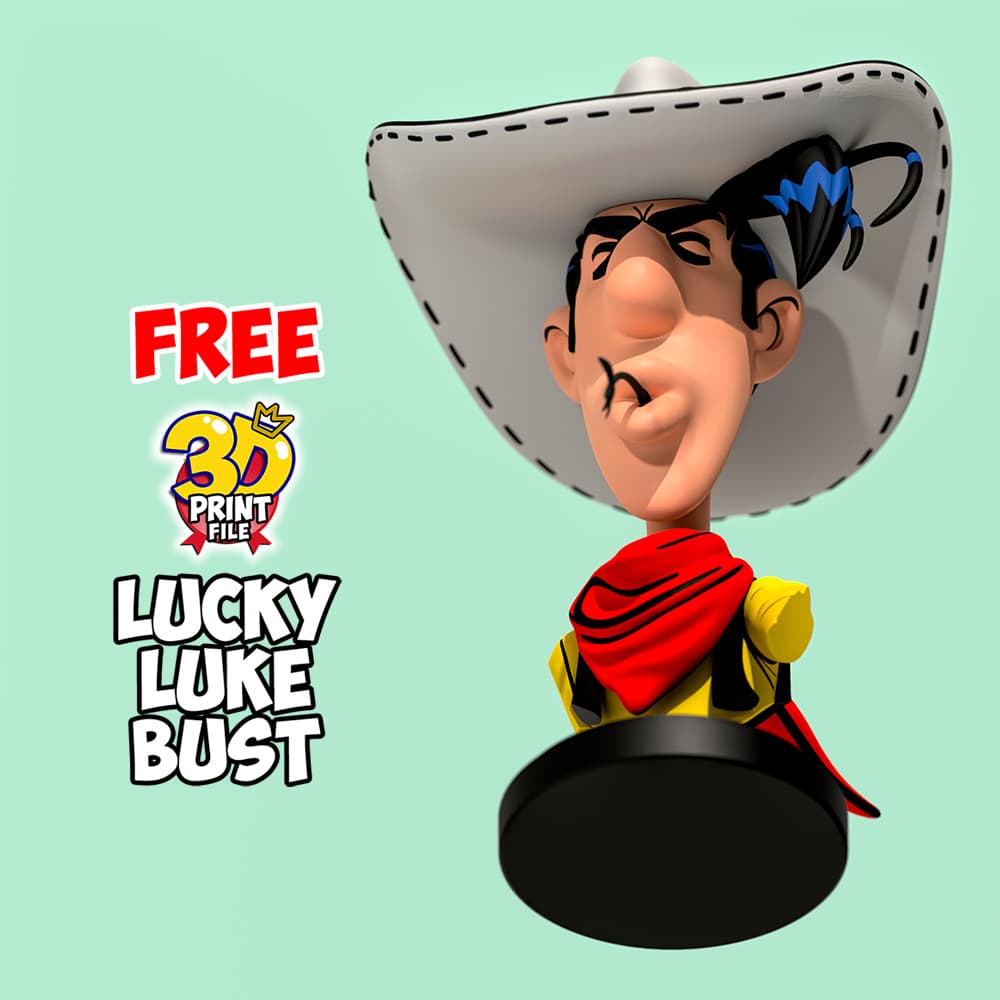Lucky Luke – Stylized 3D Printable FREE Bust