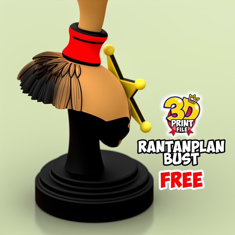 Rantanplan dog-Stylized 3D Printable FREE Bust