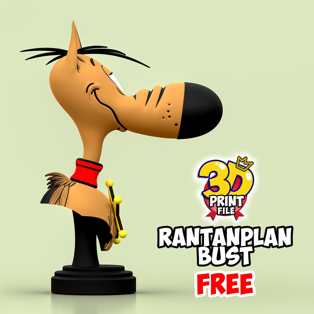 Rantanplan dog-Stylized 3D Printable FREE Bust