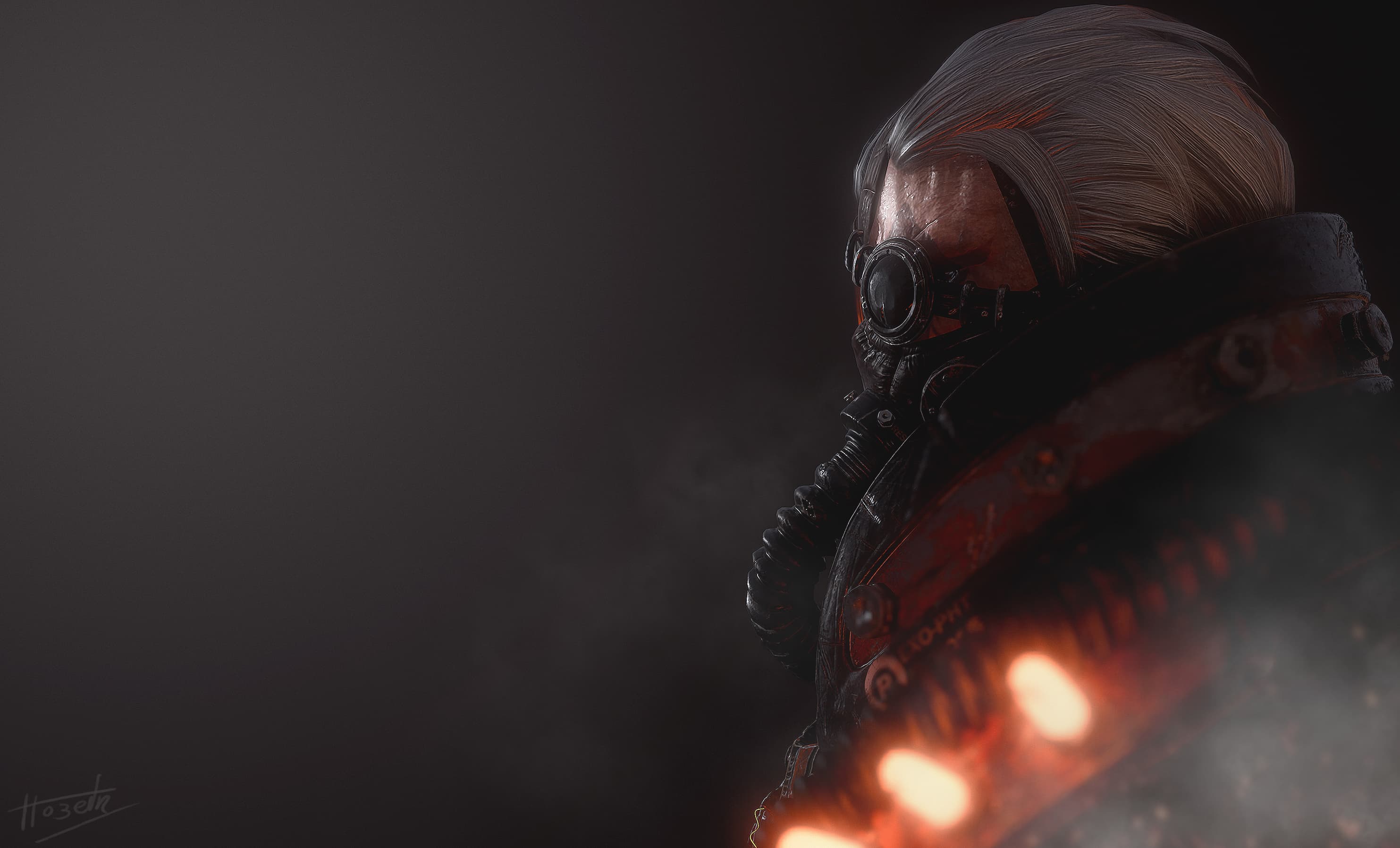 Real time Gas mask character