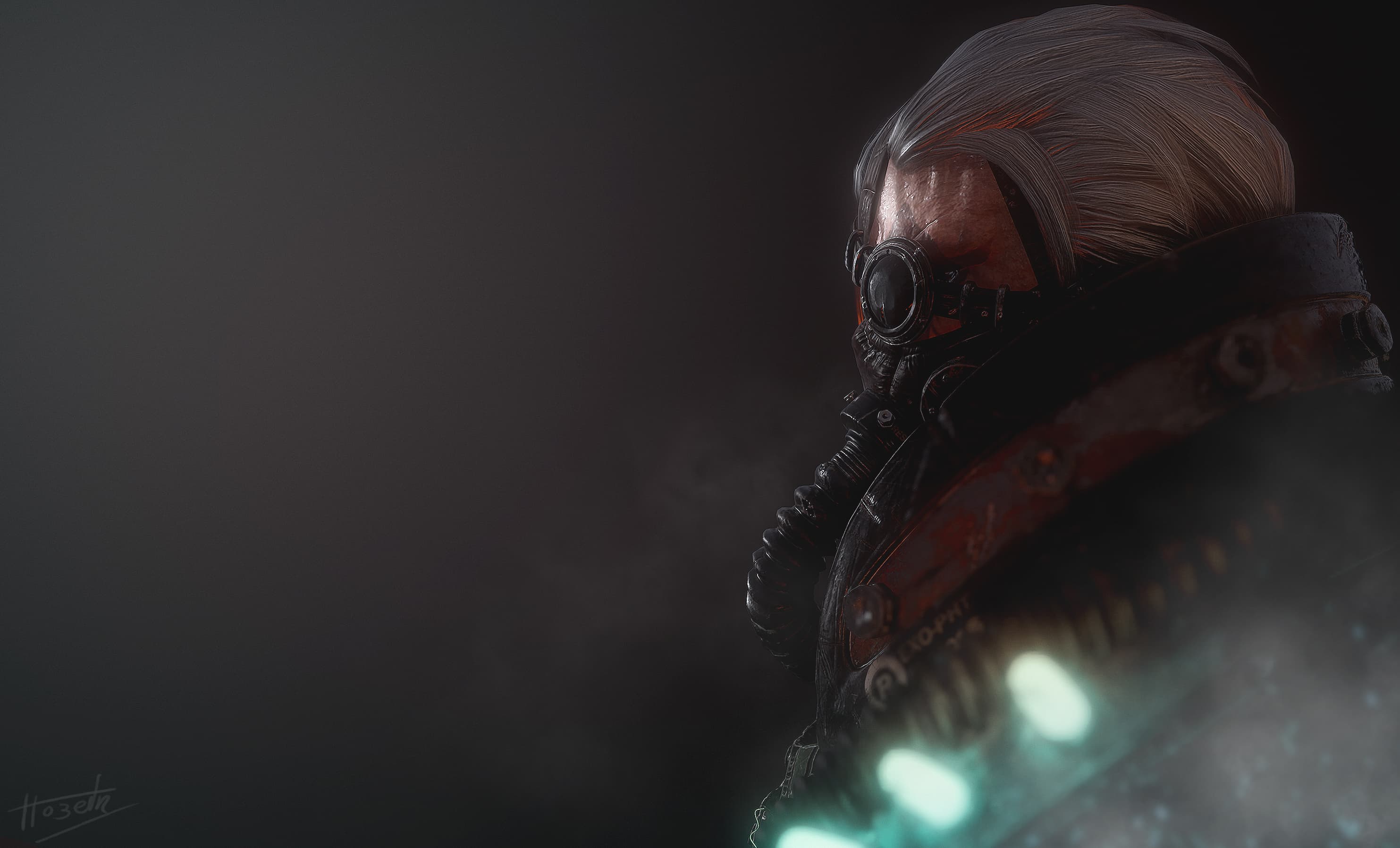 Real time Gas mask character