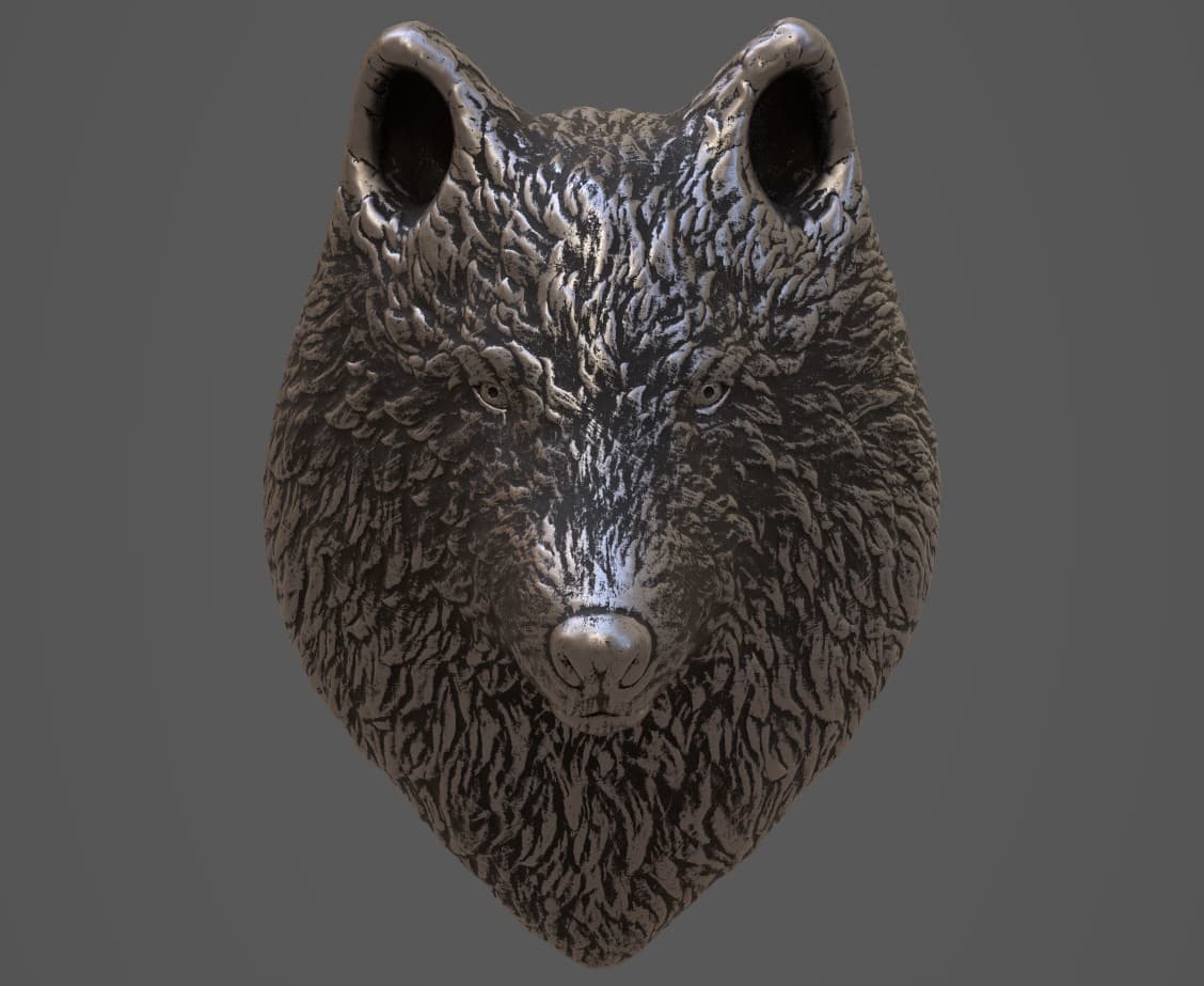wolf sculp