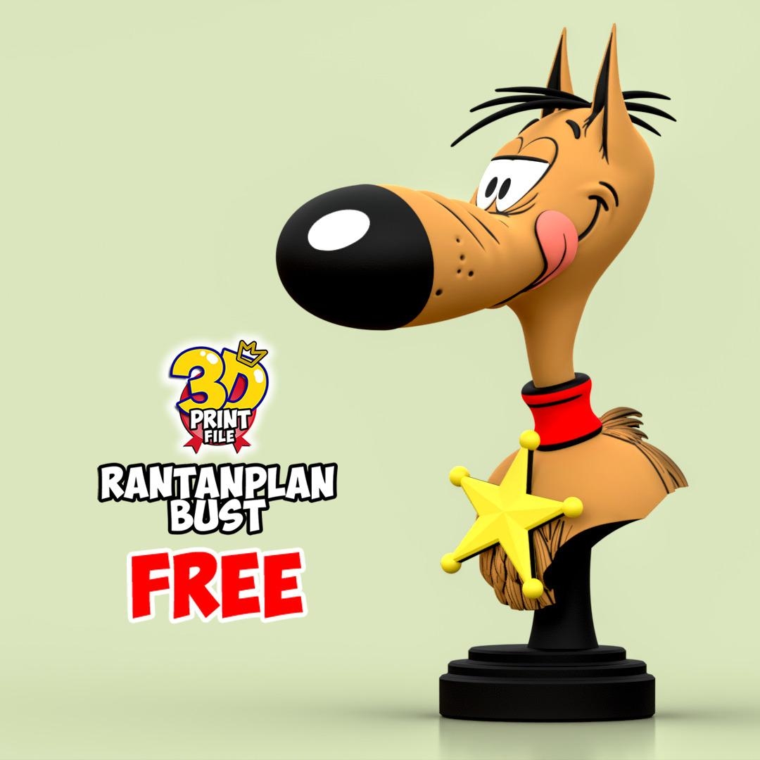 Rantanplan dog-Stylized 3D Printable FREE Bust